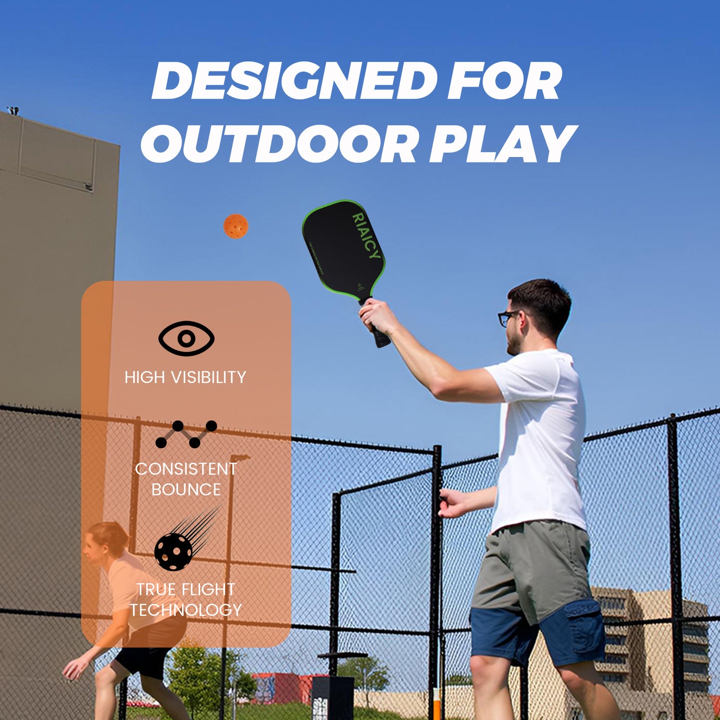 RIAICY 3 PCS Outdoor Pickleballs x40 Pickleball Balls One-Piece Molded Pickleball Construction for Any Paddle Materials