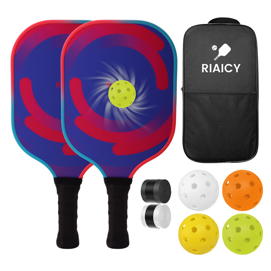 RIAICY Pickle Ball Rackets for Adults Pickleball Paddles Set of 2 Fiberglass Pickleball Racquet Strong Impact Resistance suitable for Beginners
