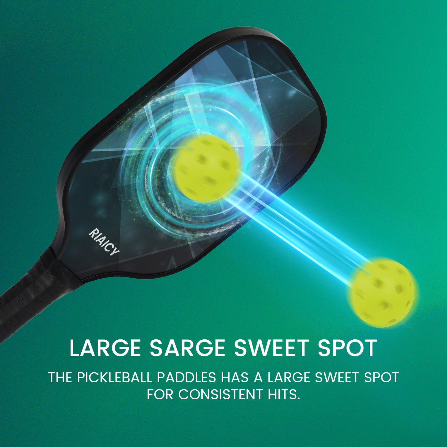 RIAICY black Pickleball Racket for Adults Fiberglass Pickleball Paddles Set of 2 Excellent Shock Absorption Performance & A High Fault Tolerance Rate