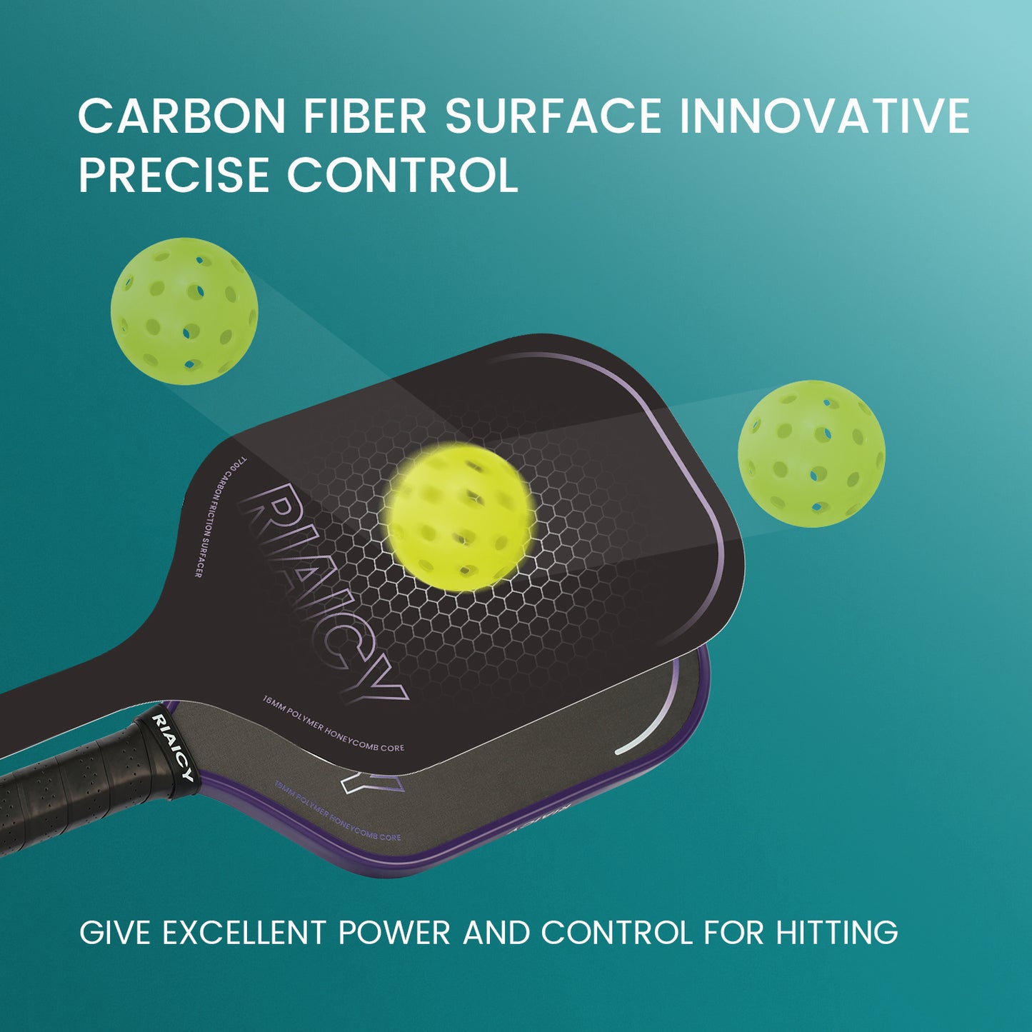 RIAICY Pickleball Rackets for Adults PP Honeycomb Carbon Fiber T700 Pro Pickleball Paddles Suitable for Powerful Strikes and Fast Offensive Tactics