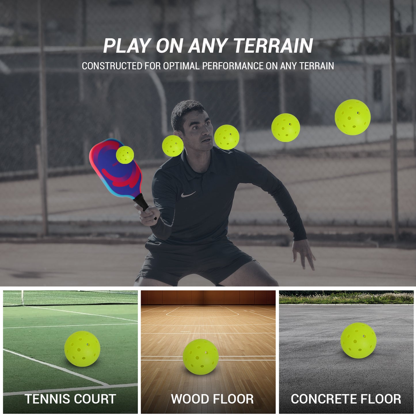 Riaicy 12 Pack Pickleball Balls Outdoor Quick Response X40 Pickleball Balls One-Piece Rotomolded Ball Equipment Construction for Any Paddle Materials