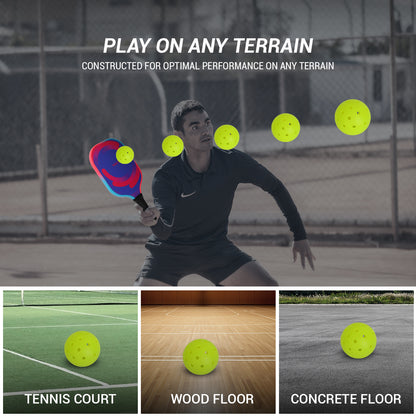 Riaicy 12 Pack Pickleball Balls Outdoor Quick Response X40 Pickleball Balls One-Piece Rotomolded Ball Equipment Construction for Any Paddle Materials