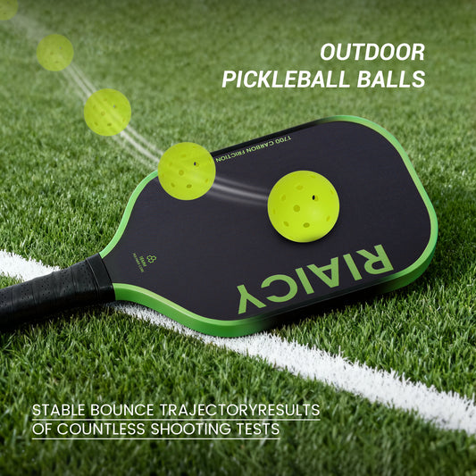 Riaicy 12 Pack Pickleball Balls Outdoor Quick Response X40 Pickleball Balls One-Piece Rotomolded Ball Equipment Construction for Any Paddle Materials
