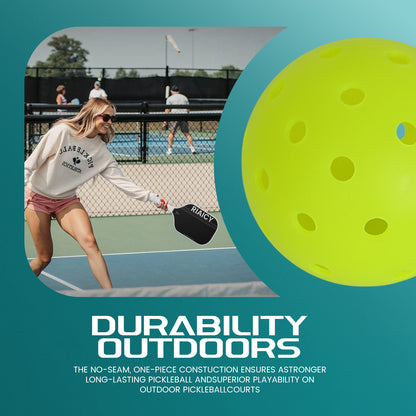 Riaicy 12 Pack Pickleball Balls Outdoor Quick Response X40 Pickleball Balls One-Piece Rotomolded Ball Equipment Construction for Any Paddle Materials