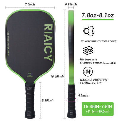 RIAICY Pickleball Rackets for Adults Carbon Fiber Pickleball Paddle T700 Professional 16mm Pickle Ball Rackets Endowed with Explosive Power