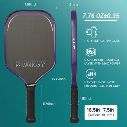 RIAICY Pickleball Rackets for Adults PP Honeycomb Carbon Fiber T700 Pro Pickleball Paddles Suitable for Powerful Strikes and Fast Offensive Tactics
