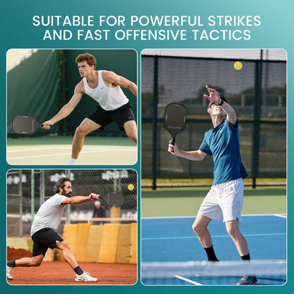 RIAICY Pickleball Paddles Raw Carbon Fiber Surface Pickleball Rackets 5.0 Extended Sweet Spot Carbon Fiber Surface Increases Spin