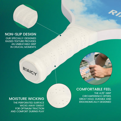 RIAICY Fiberglass Pickleball Paddles Set 2 Honeycomb Polymer Core Pickleball Racket Excellent Shock Absorption Performance&High Fault Tolerance Rate