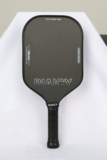 RIAICY Pickleball Paddles Raw Carbon Fiber Surface Pickleball Rackets 5.0 Extended Sweet Spot Carbon Fiber Surface Increases Spin