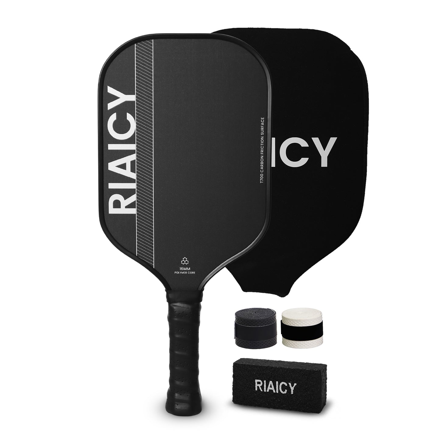 RIAICY Paddle Ball Rackets Raw Carbon Fiber Pickleball Paddle T700 Swift Ball Speed Professional 16mm Best Pickleball Rackets for Adults