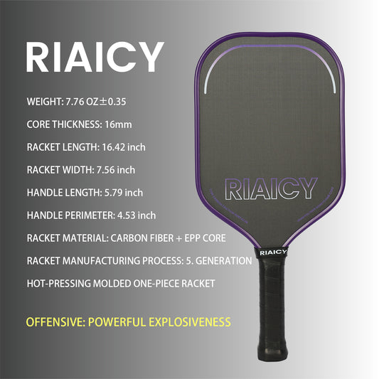 RIAICY Pickleball Rackets for Adults PP Honeycomb Carbon Fiber T700 Pro Pickleball Paddles Suitable for Powerful Strikes and Fast Offensive Tactics