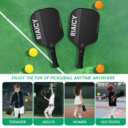 RIAICY Paddle Ball Rackets Raw Carbon Fiber Pickleball Paddle T700 Swift Ball Speed Professional 16mm Best Pickleball Rackets for Adults