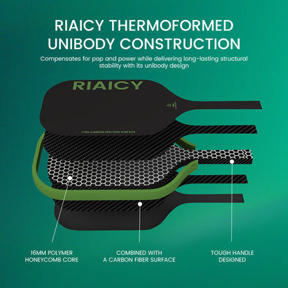 RIAICY Pickleball Rackets for Adults Carbon Fiber Pickleball Paddle T700 Professional 16mm Pickle Ball Rackets Endowed with Explosive Power