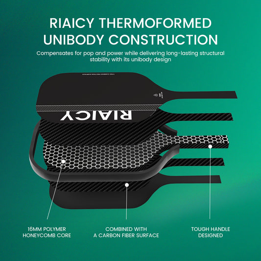 RIAICY Paddle Ball Rackets Raw Carbon Fiber Pickleball Paddle T700 Swift Ball Speed Professional 16mm Best Pickleball Rackets for Adults