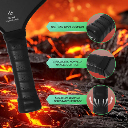 RIAICY Paddle Ball Rackets Raw Carbon Fiber Pickleball Paddle T700 Swift Ball Speed Professional 16mm Best Pickleball Rackets for Adults