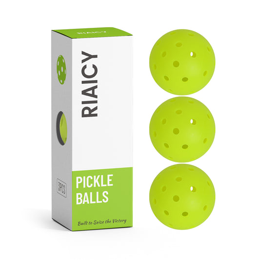 RIAICY Outdoor Pickleballs x40 Green Pickleball Balls One-Piece Rotational Molding Pickle Balls Balls with High Bounce and Fast Recovery